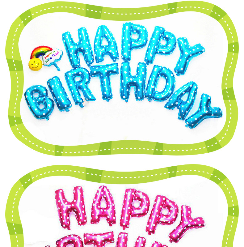 16-Inch Colorful English Letters Balloon Set Birthday Party Aluminum Balloon Letter