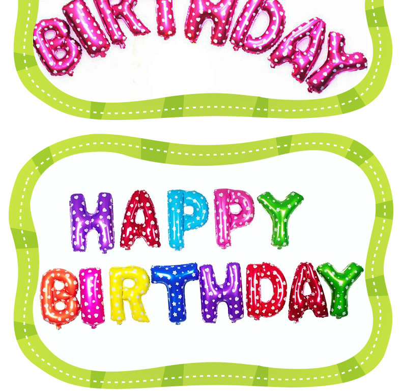 16-Inch Colorful English Letters Balloon Set Birthday Party Aluminum Balloon Letter