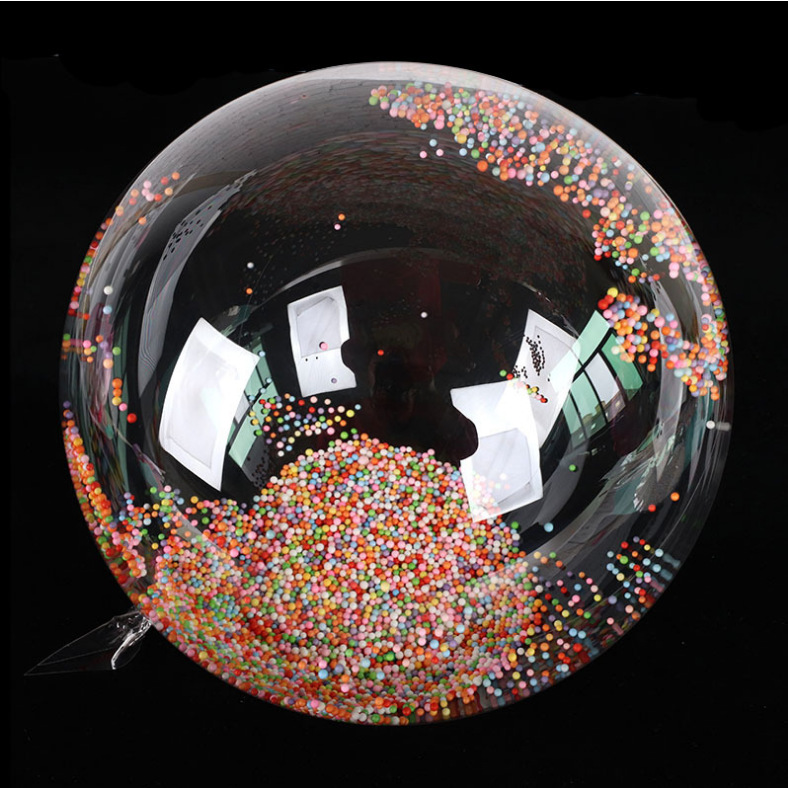New 20-Inch Transparent Printing Bounce Ball Luminous Balloon Printing Color Spanish Letters Birthday Bounce Ball