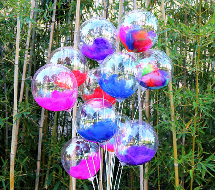 New 20-Inch Transparent Printing Bounce Ball Luminous Balloon Printing Color Spanish Letters Birthday Bounce Ball