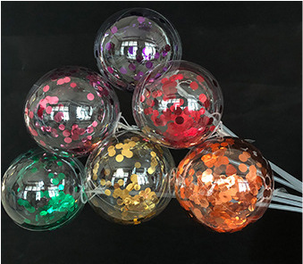 New 20-Inch Transparent Printing Bounce Ball Luminous Balloon Printing Color Spanish Letters Birthday Bounce Ball