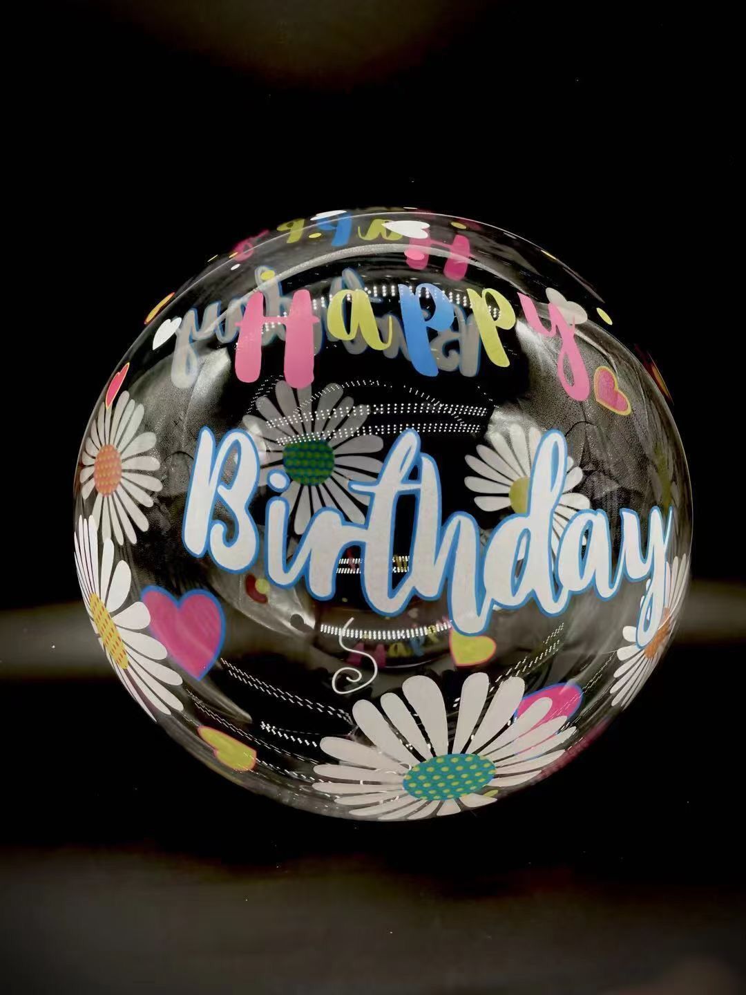 New 20-Inch Transparent Printing Bounce Ball Luminous Balloon Printing Color Spanish Letters Birthday Bounce Ball