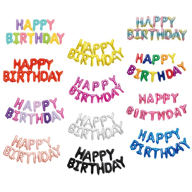 Letter Balloon Set Happy Birthday Package Balloon Decoration Supplies Aluminum Film Balloon Wholesale Letters Balloon