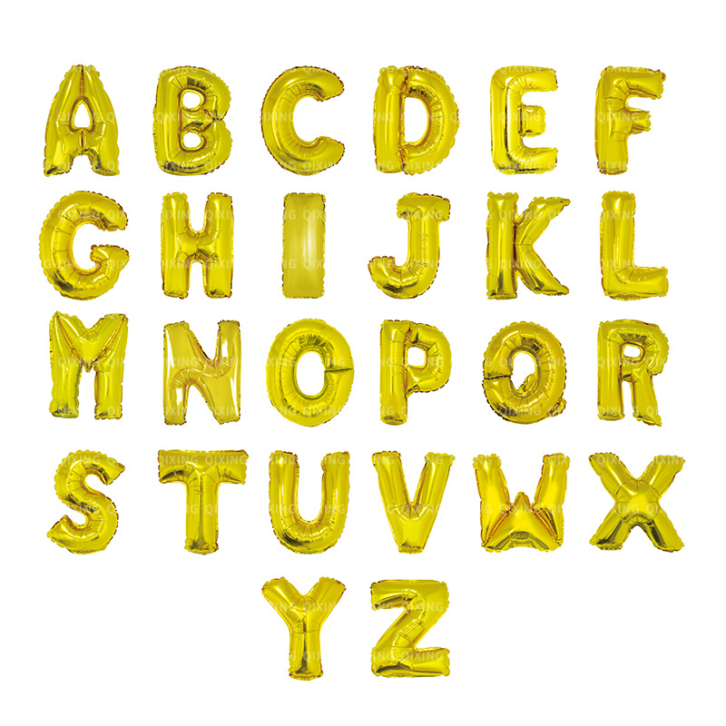 Aluminum Foil Small Gold and Silver Color New Year Love Confession Birthday Wedding Party Decoration Letters Balloon