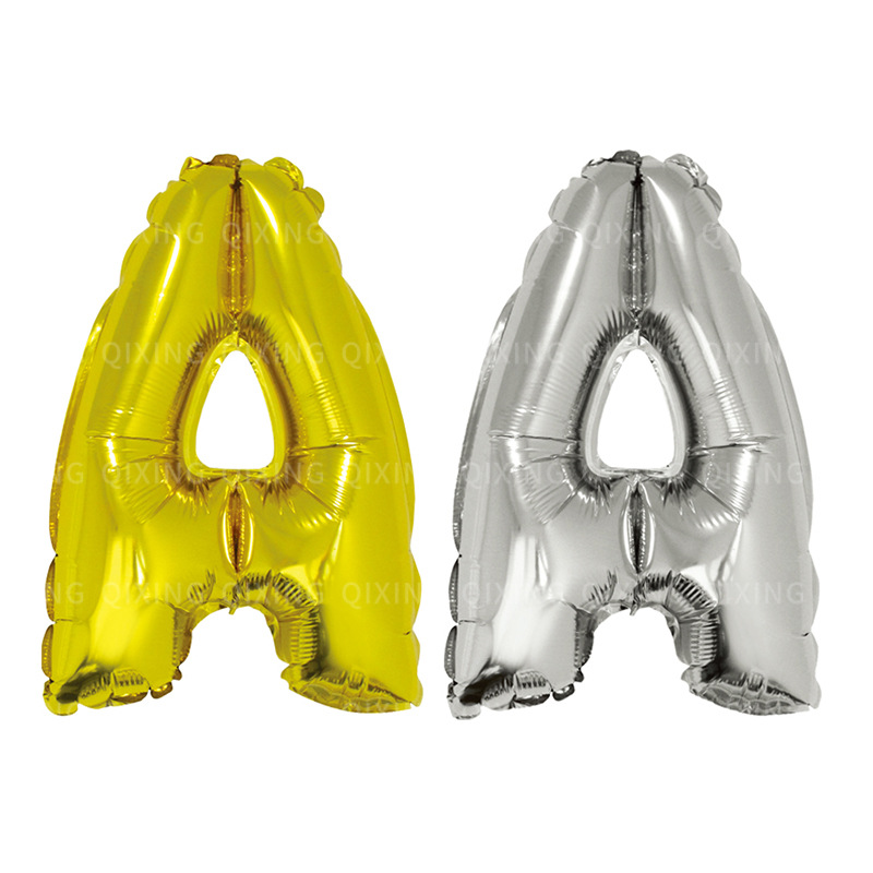 Aluminum Foil Small Gold and Silver Color New Year Love Confession Birthday Wedding Party Decoration Letters Balloon