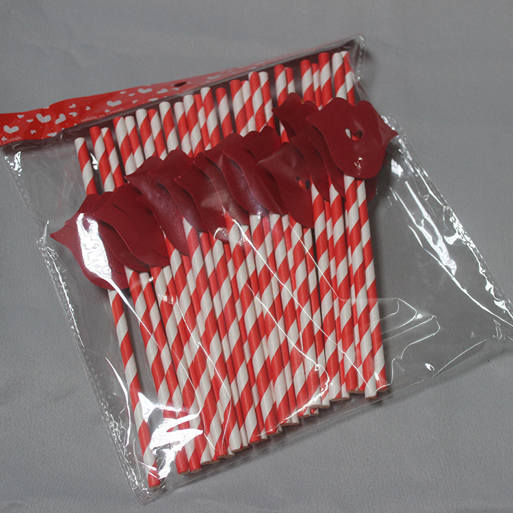 Creative beard props straight straw paper straw funny beard festive supplies 25 pieces