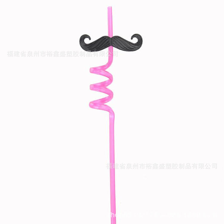 Beard Thread Shaped Straw, PETG, PVC Straw Beard Straw