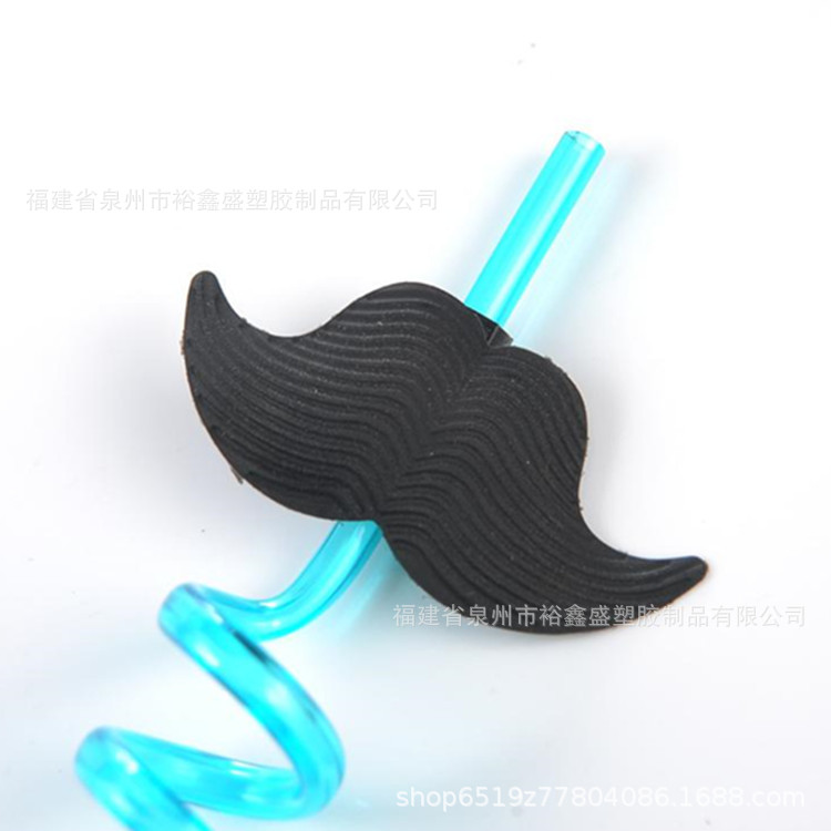 Beard Thread Shaped Straw, PETG, PVC Straw Beard Straw
