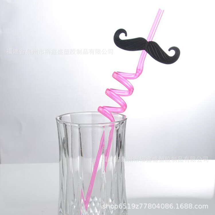 Beard Thread Shaped Straw, PETG, PVC Straw Beard Straw