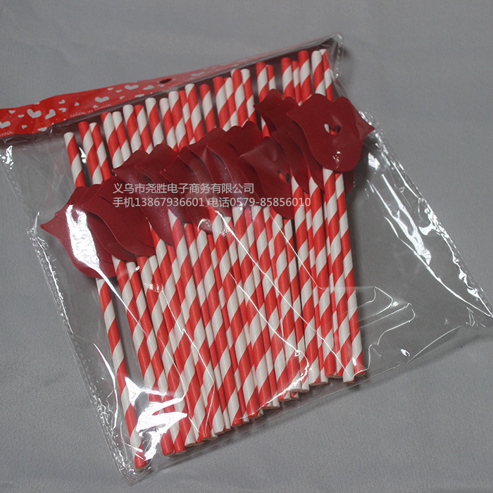 Creative Color Beard Props Straight Paper Straw Banquet Funny Beard Supplies