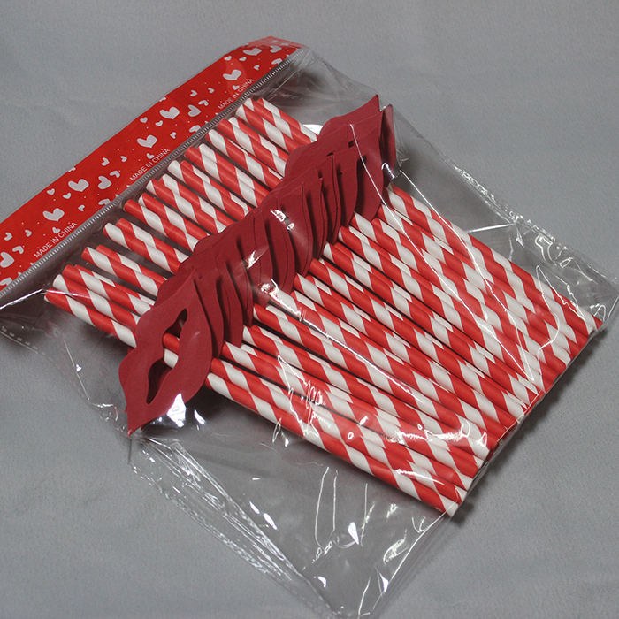 Creative Color Beard Props Straight Paper Straw Banquet Funny Beard Supplies
