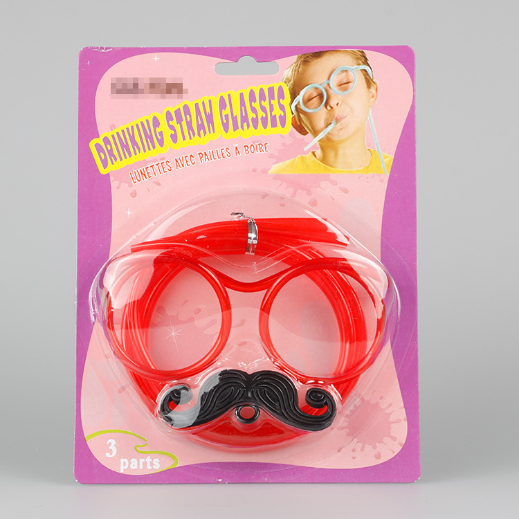 Internet Sensation Straw Pick-up Game Props Glasses Beard Straw Crazy Funny Halloween Party Straw Wholesale