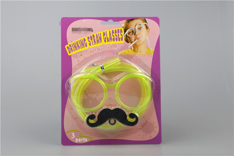 Internet Sensation Straw Pick-up Game Props Glasses Beard Straw Crazy Funny Halloween Party Straw Wholesale