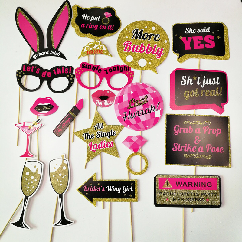 Photo Props Single Party Wedding Ceremony and Wedding Celebration Supplies Hand-Held Creative Gold Powder Beard Straw