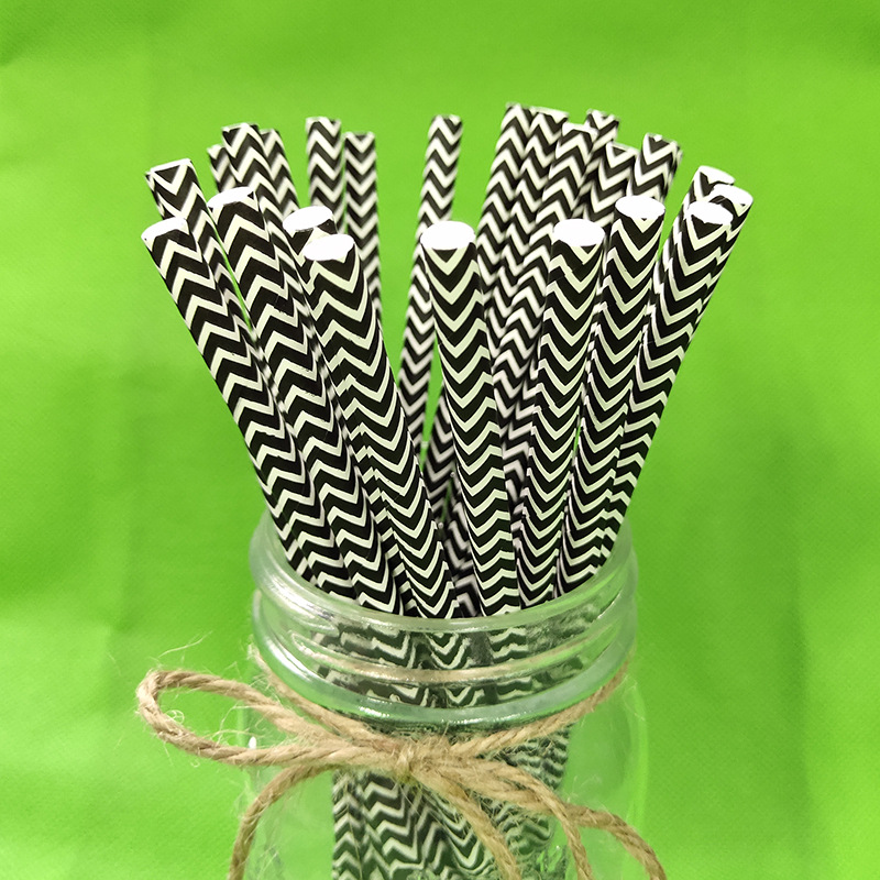 Free Shipping Fancy Paper Straw Disposable Straws Paper Black Drinks Party Dessert Bar Beard Straw
