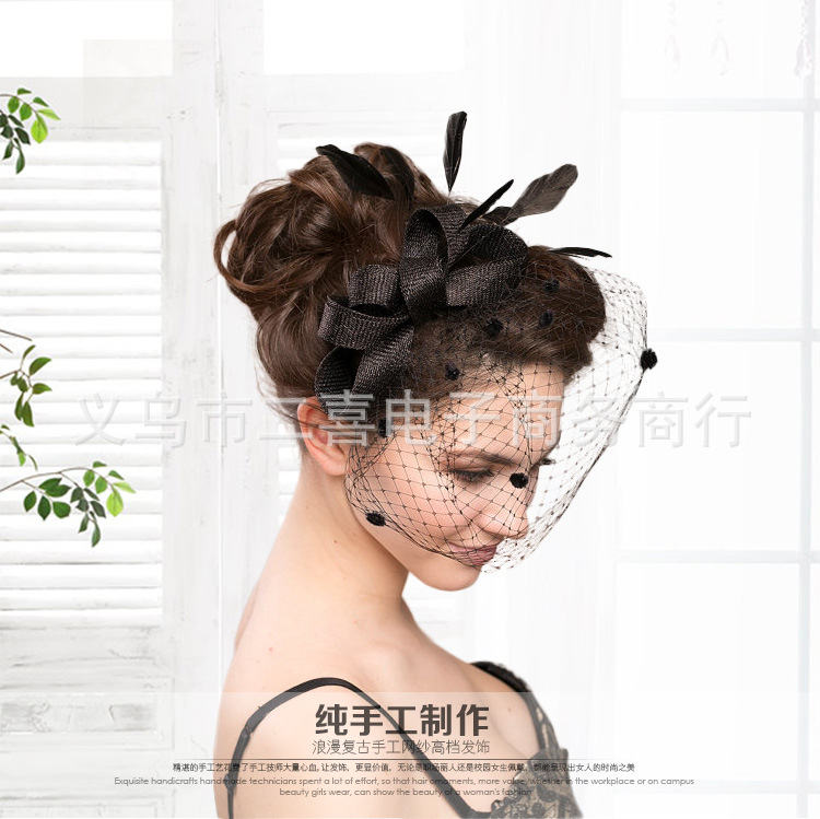 Hair Accessories Wedding Bow Top Hat Head Flower Photo Shoot Feather Cover Face Mesh Head Accessories Headdress Flowers Hair Accessories Wedding Bow Top Hat Head Flower Photo Shoot Feather Cover Face Mesh Head Accessories Headdress Flowers