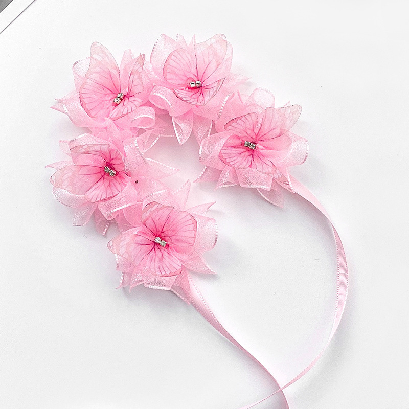 Butterfly Ribbon Little Girl's Hair Band Baby Hair Band Garland Headdress Super Fairy Head Flower Headdress Flowers Butterfly Ribbon Little Girl's Hair Band Baby Hair Band Garland Headdress Super Fairy Head Flower Headdress Flowers