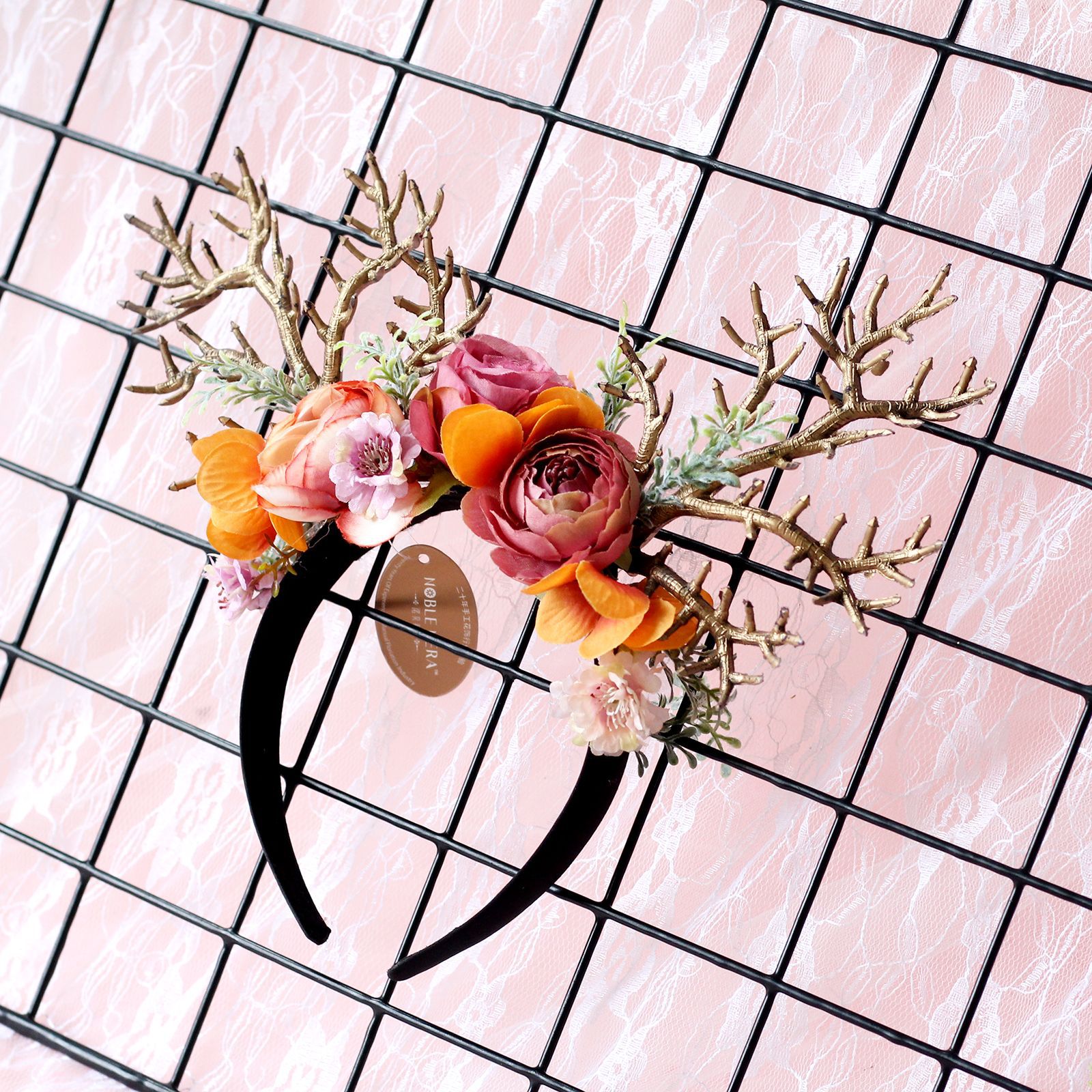 Style Antler Hairband Elk Christmas Easter Headdress Simulation Branch Flowers Adult and Children Catwalk Photography Style Antler Hairband Elk Christmas Easter Headdress Simulation Branch Flowers Adult and Children Catwalk Photography