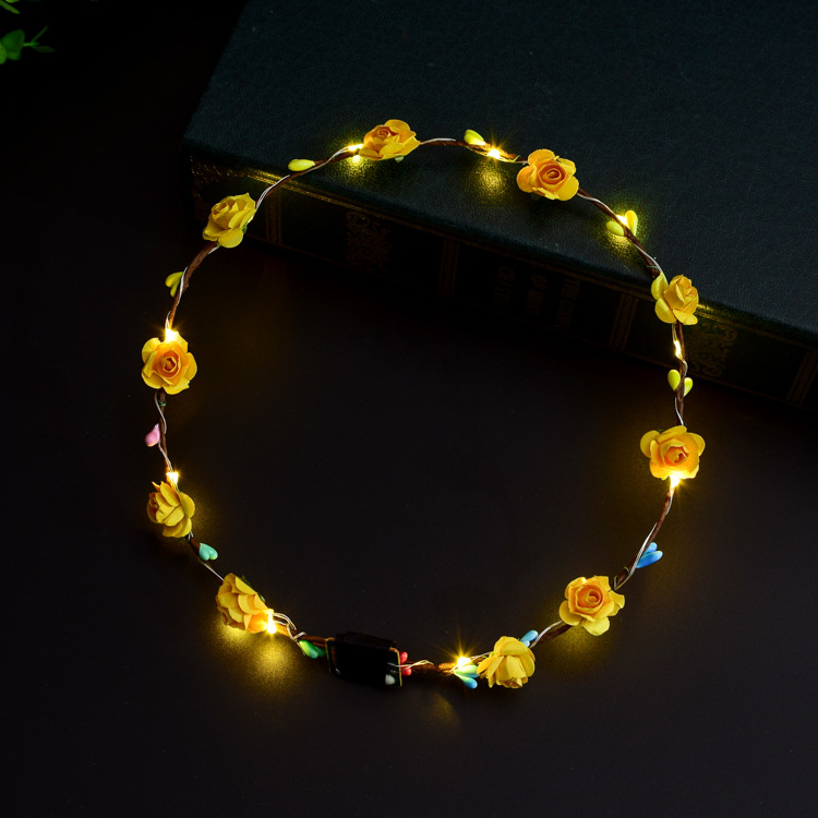 Ten Lights Ten Flowers Flash Luminous Garland Headdress Hair Hoop LED Lights Night Market Stall Hot Toys Children
