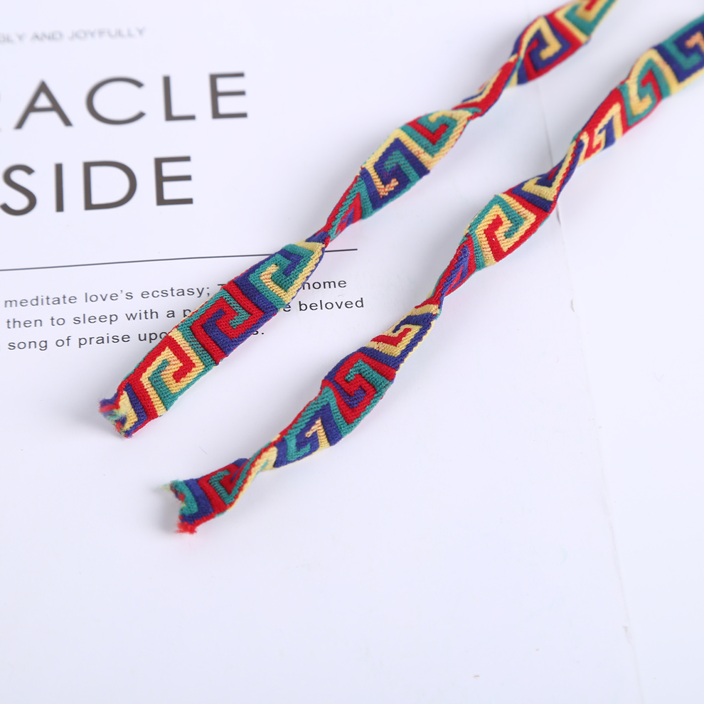 Personalized Ethnic Style Narrow Elastic Stretch Cotton Detachable Neck Rope Phone Case Ins Wind Wrist Short Lanyard Web