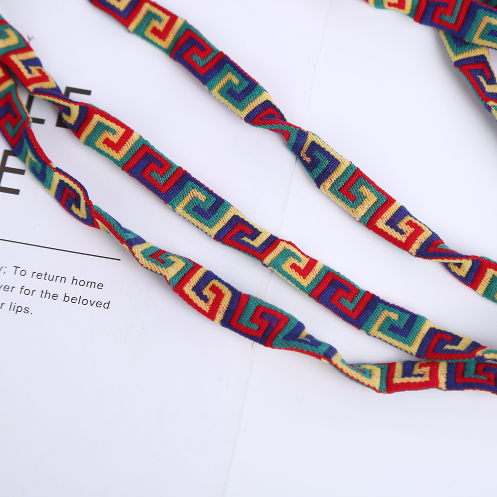 Personalized Ethnic Style Narrow Elastic Stretch Cotton Detachable Neck Rope Phone Case Ins Wind Wrist Short Lanyard Web