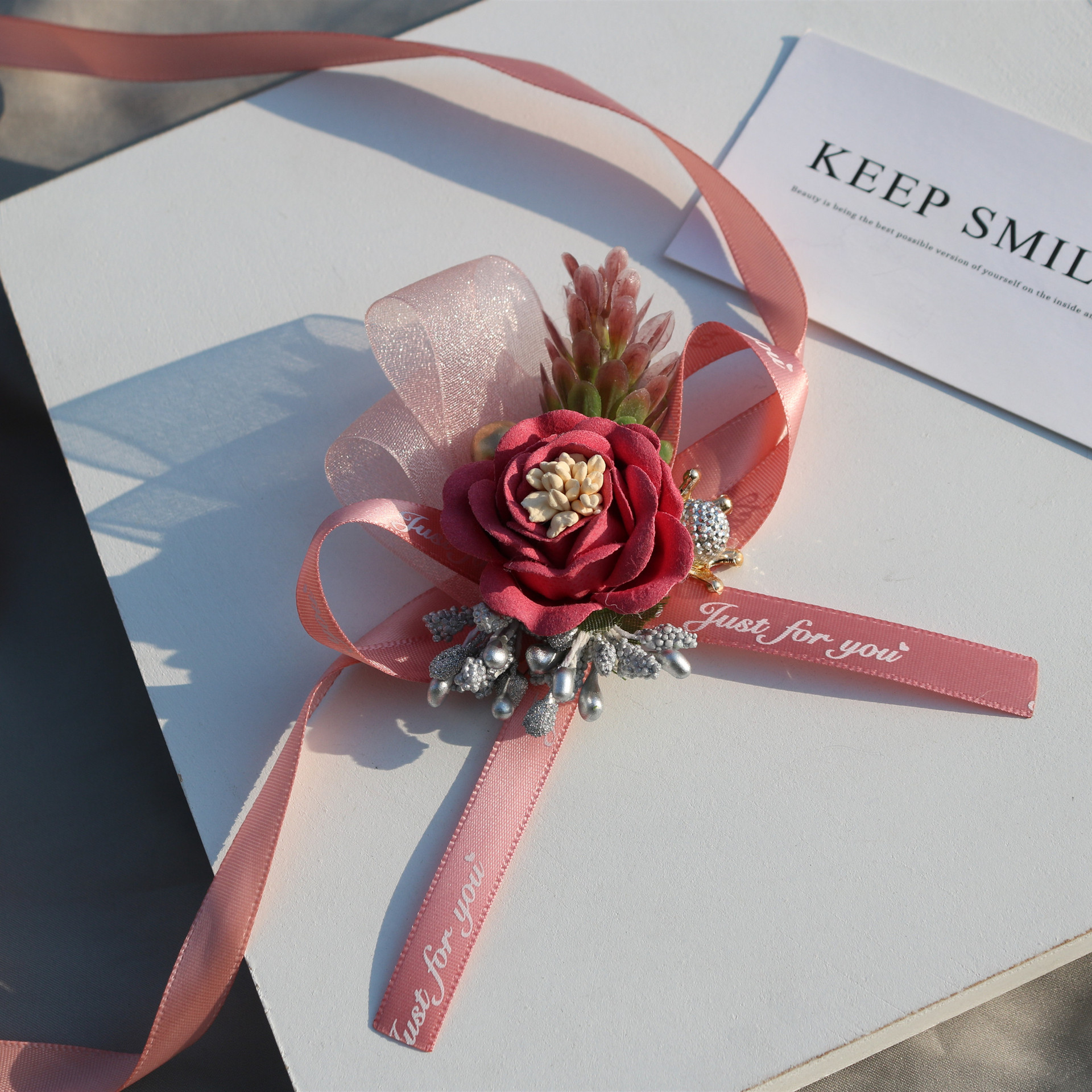 Handed Flower Wedding Couple Bride and Bridesmaid Sisters Group Chinese Rose Red Pink White Bracelet Wrist Flower Handed Flower Wedding Couple Bride and Bridesmaid Sisters Group Chinese Rose Red Pink White Bracelet Wrist Flower