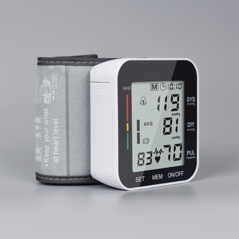 Rechargeable Electronic Sphygmomanometer Chinese and English Wrist Voice Measuring Instrument Gift Labeling Processing