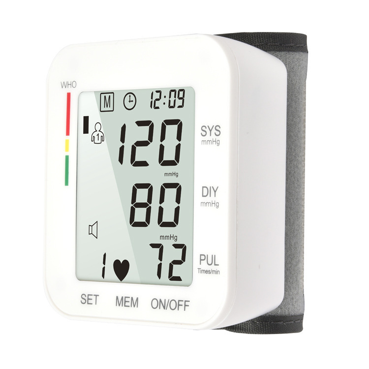 Rechargeable Electronic Sphygmomanometer Chinese and English Wrist Voice Measuring Instrument Gift Labeling Processing