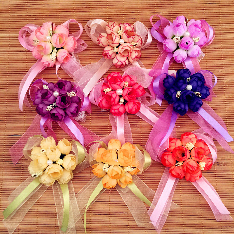 The bride wrist flower flowers Korean Korean simulation wrist hand brooch The bride wrist flower flowers Korean Korean simulation wrist hand brooch