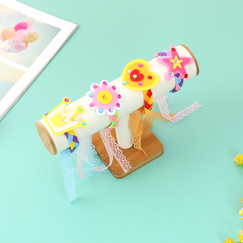 Children&#039;s Handmade DIY Flowers Stars Heart Bracelet Wrist Ring Hand Strap Creative Intellective Toys Props