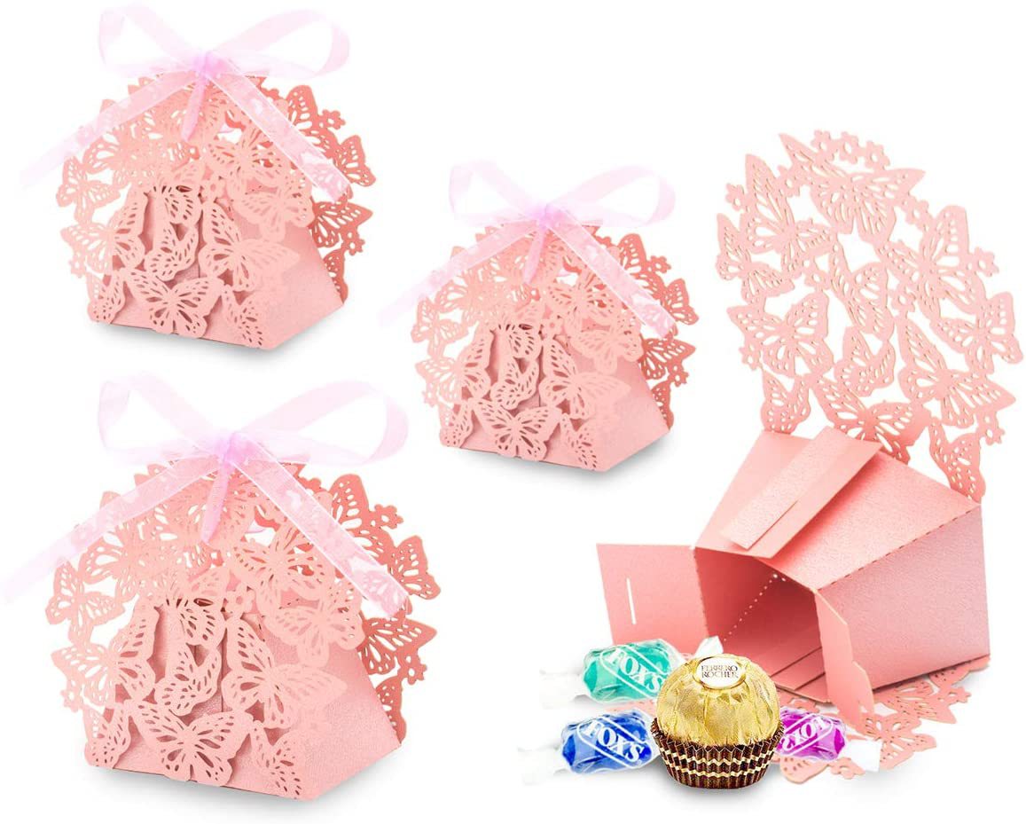 Creative Mori Pink Butterfly Wedding Candies Box European Wedding Hollow Hand Gift Box Factory Wholesale Candy Box Creative Mori Pink Butterfly Wedding Candies Box European Wedding Hollow Hand Gift Box Factory Wholesale Candy Box
