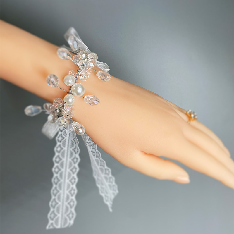  Bridesmaid Wrist Flower Sisters Group Bracelet Wrist Flower Dance Handed Flower Crystal Flower Wedding Wrist Flowers