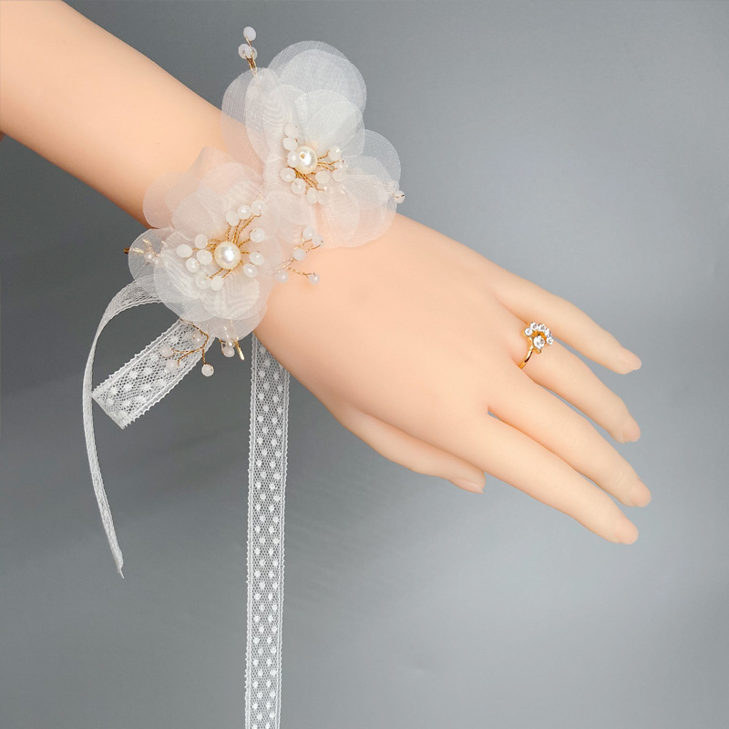  Bridesmaid Wrist Flower Sisters Group Bracelet Wrist Flower Dance Handed Flower Crystal Flower Wedding Wrist Flowers