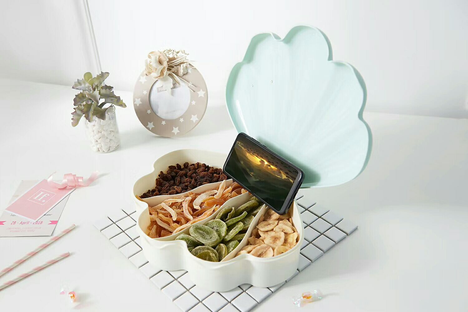 J06-6160 Multi-functional shell fruit box nut box candy box snacks box J06-6160 Multi-functional shell fruit box nut box candy box snacks box