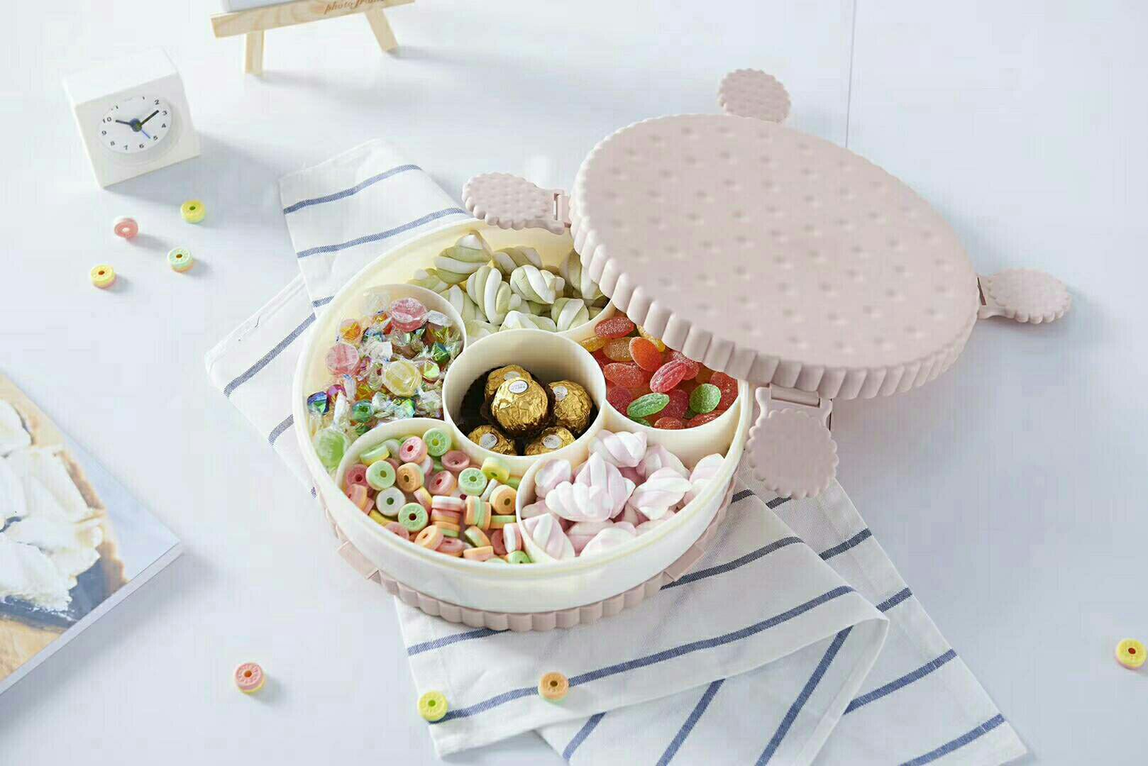 J06-6112 New high quality split fruit box fruit bowl large candy box melon seed fruit bowl