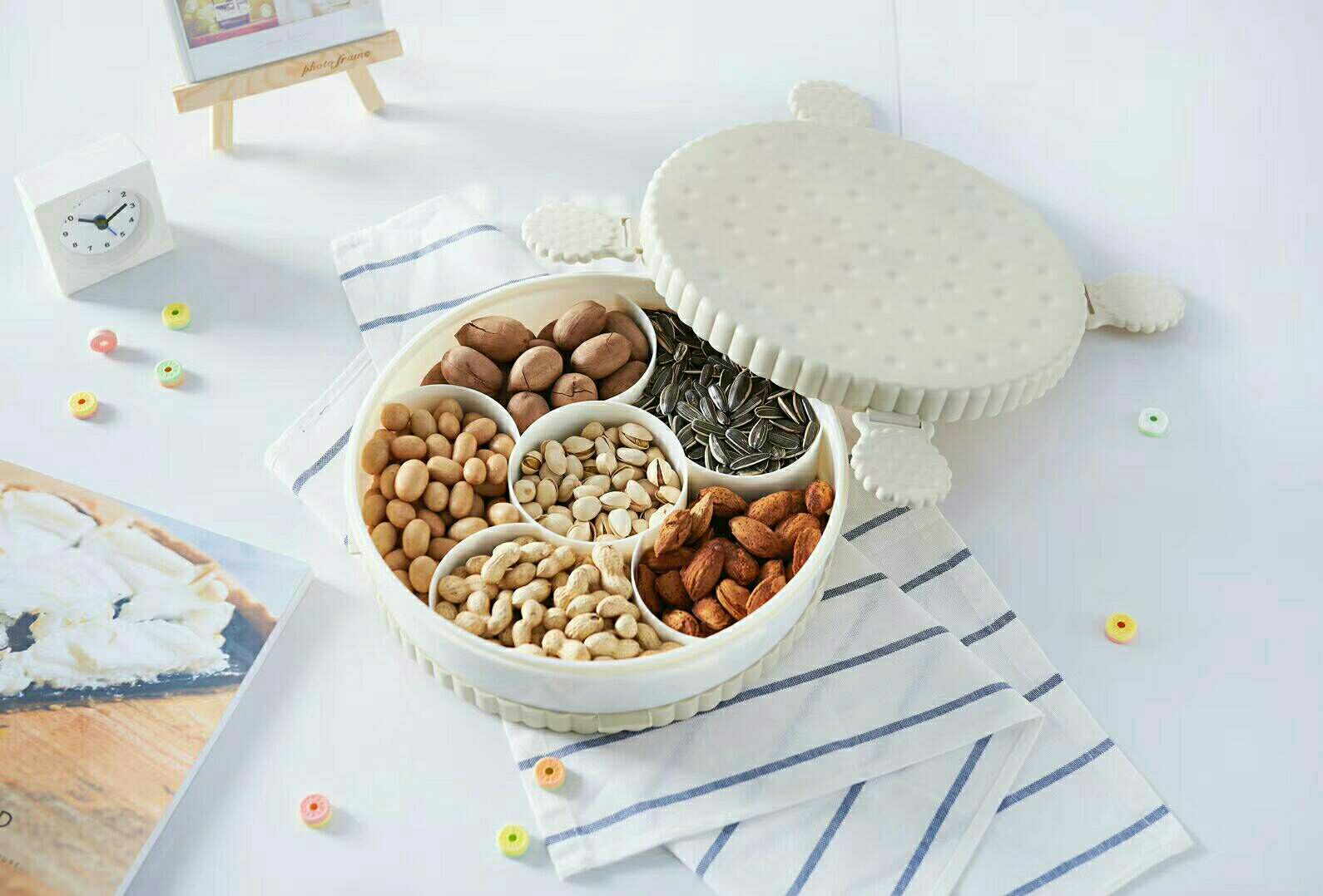 J06-6112 New high quality split fruit box fruit bowl large candy box melon seed fruit bowl