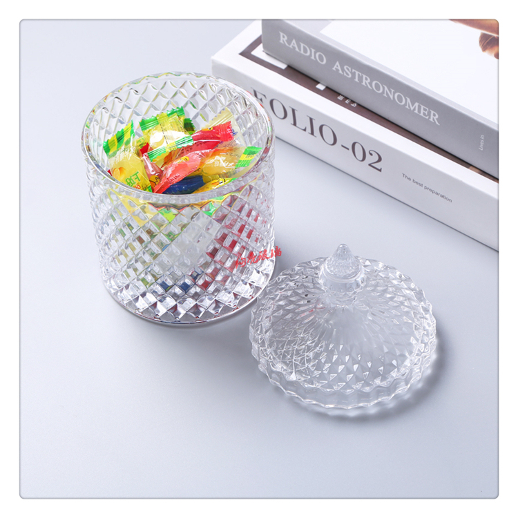 Clear glass candy jar Roman embossed candy box wedding box