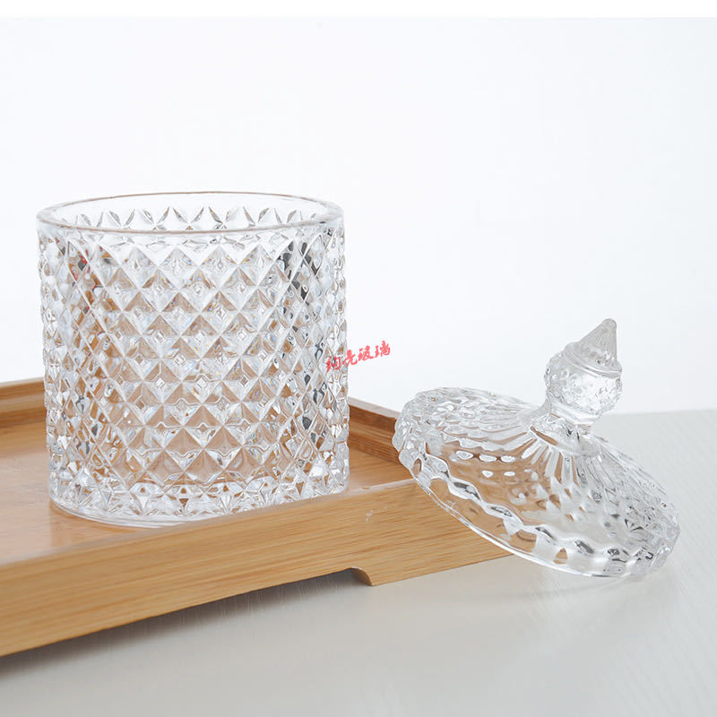 Clear glass candy jar Roman embossed candy box wedding box