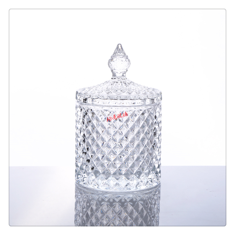 Clear glass candy jar Roman embossed candy box wedding box