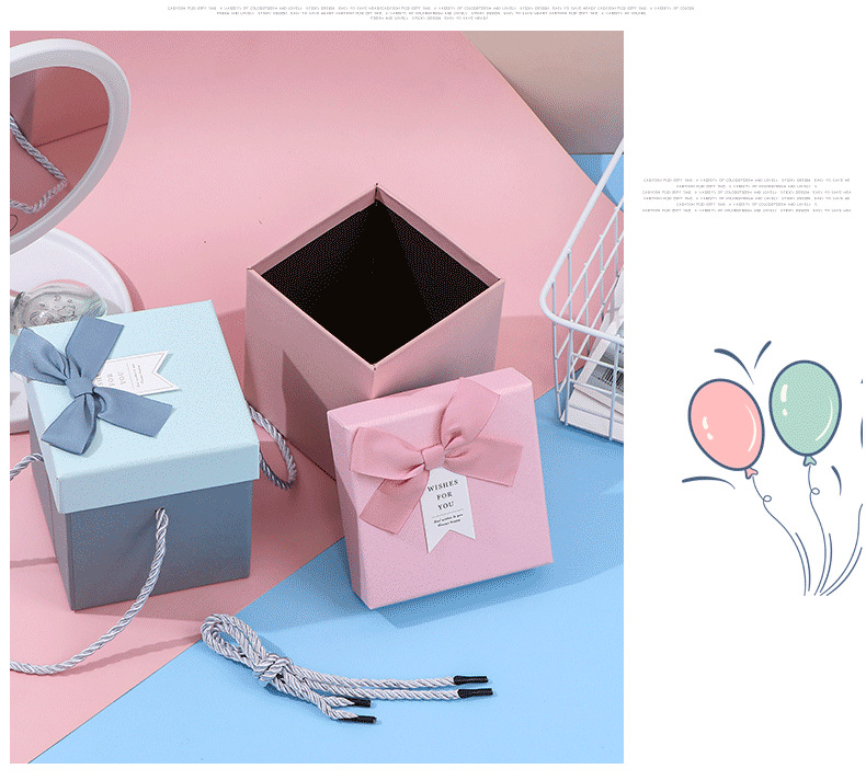 Simple Square Hand Carrying Single Pack Crystal Ball Gift Storage Gift Box Rope Holding Candy Box Gift Box Paper Box Simple Square Hand Carrying Single Pack Crystal Ball Gift Storage Gift Box Rope Holding Candy Box Gift Box Paper Box