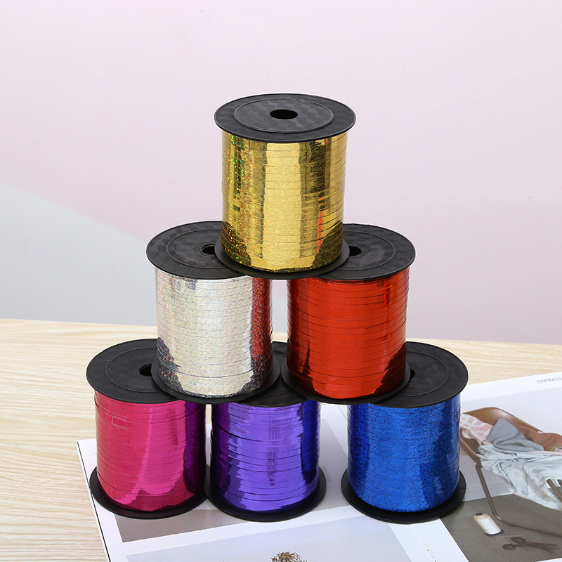 250 Yards Laser Ribbon Wedding Birthday Decoration Rope Balloon Silk Ribbons Colored Ribbons