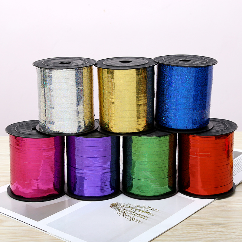 250 Yards Laser Ribbon Wedding Birthday Decoration Rope Balloon Silk Ribbons Colored Ribbons