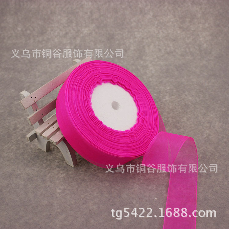 For Cross-Border E-Commerce Transparent Ribbon Bow Organza Tape 2.5 Color Ribbons For Cross-Border E-Commerce Transparent Ribbon Bow Organza Tape 2.5 Color Ribbons