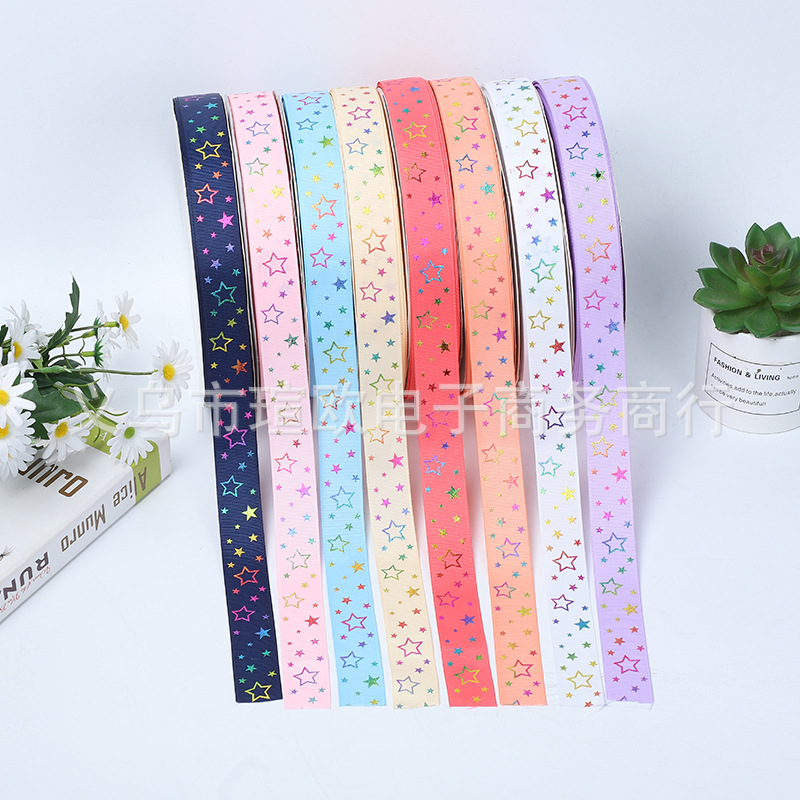 Ribbons Dream Starry Sky Stationery Shop Gift Present Bandage Ribbon Polypropylene Fiber Hair Ornaments Ribbon