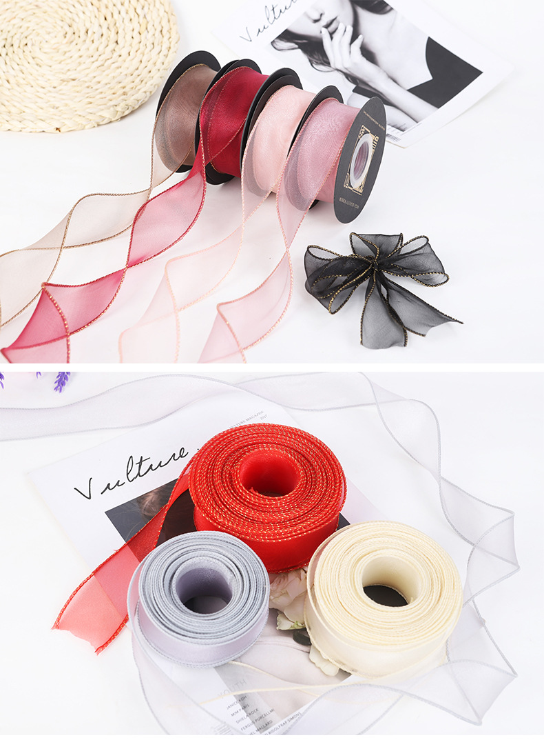 Ribbons Ribbon Flower Packaging Yarn Strip Bouquet Gift Packaging Ribbon Piping Spray Hand Gift Packing Ribbon