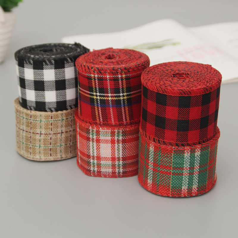 6cm Christmas Decoration Iron Wire Iron Wire Ribbon Burlap Roll Ribbons