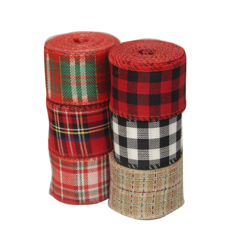 6cm Christmas Decoration Iron Wire Iron Wire Ribbon Burlap Roll Ribbons