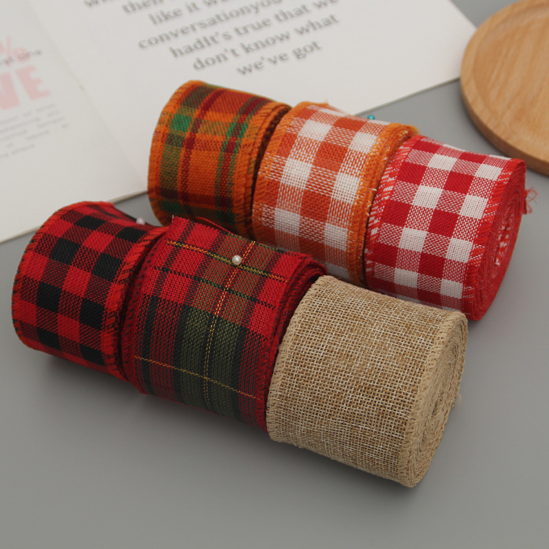 6cm Christmas Decoration Iron Wire Iron Wire Ribbon Burlap Roll Ribbons