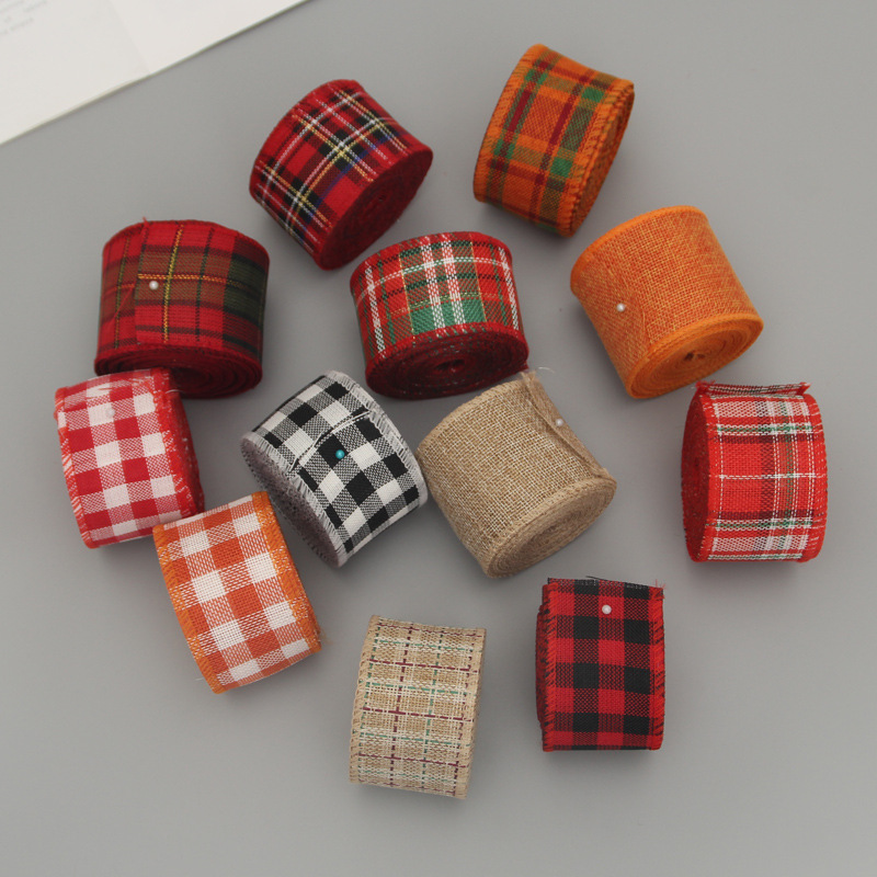 6cm Christmas Decoration Iron Wire Iron Wire Ribbon Burlap Roll Ribbons