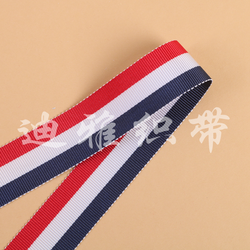 Red and white blue stripe ribbon ribbon ribbon clothing accessories.